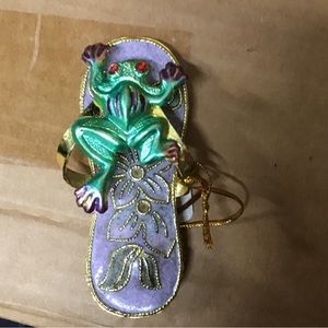 Victorian Enameling Frog flip flop ornament tropical beach nautical lake